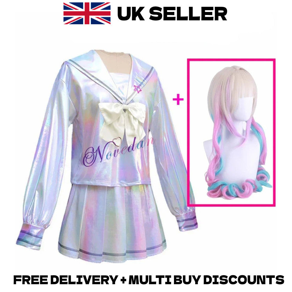 NEEDY STREAMER OVERLOAD KAngel Cosplay Costume Full Set Wig Halloween Outfit