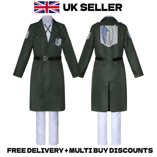 Attack on Titan Final Season Scout Regiment Trench Coat Eren Armin Cosplay Merch