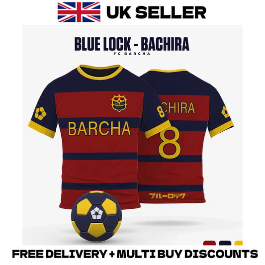 Blue Lock FC Barcha Soccer Jersey Meguru Bachira Football T-Shirt Anime Cosplay