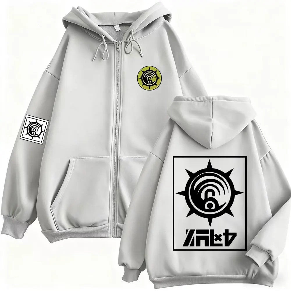 Gachiakuta Enjin Cleaners Harajuku Zip Up Hoodie Anime Streetwear Merch Jacket