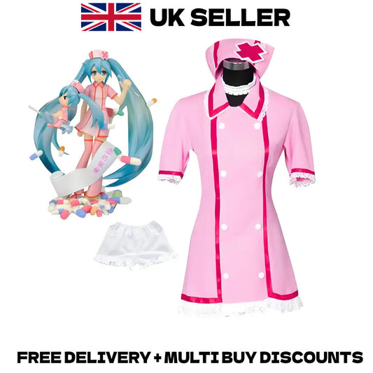 Vocaloid Hatsune Miku Love Ward Nurse Cosplay Costume Full Set Halloween Outfit