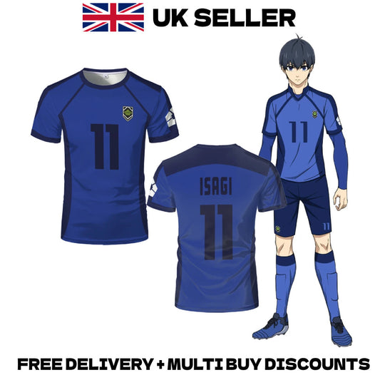 Blue Lock Team Z Football Jersey Anime Soccer T-Shirt Cosplay Costume Top Isagi