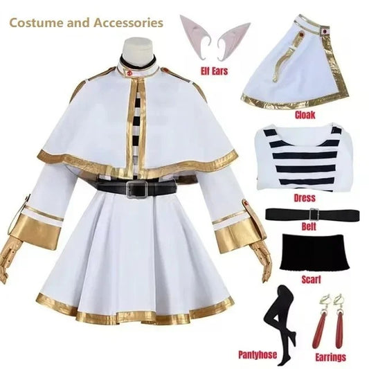 Frieren Beyond Journeys End Cosplay Costume Full Set Wig Halloween Anime Outfit