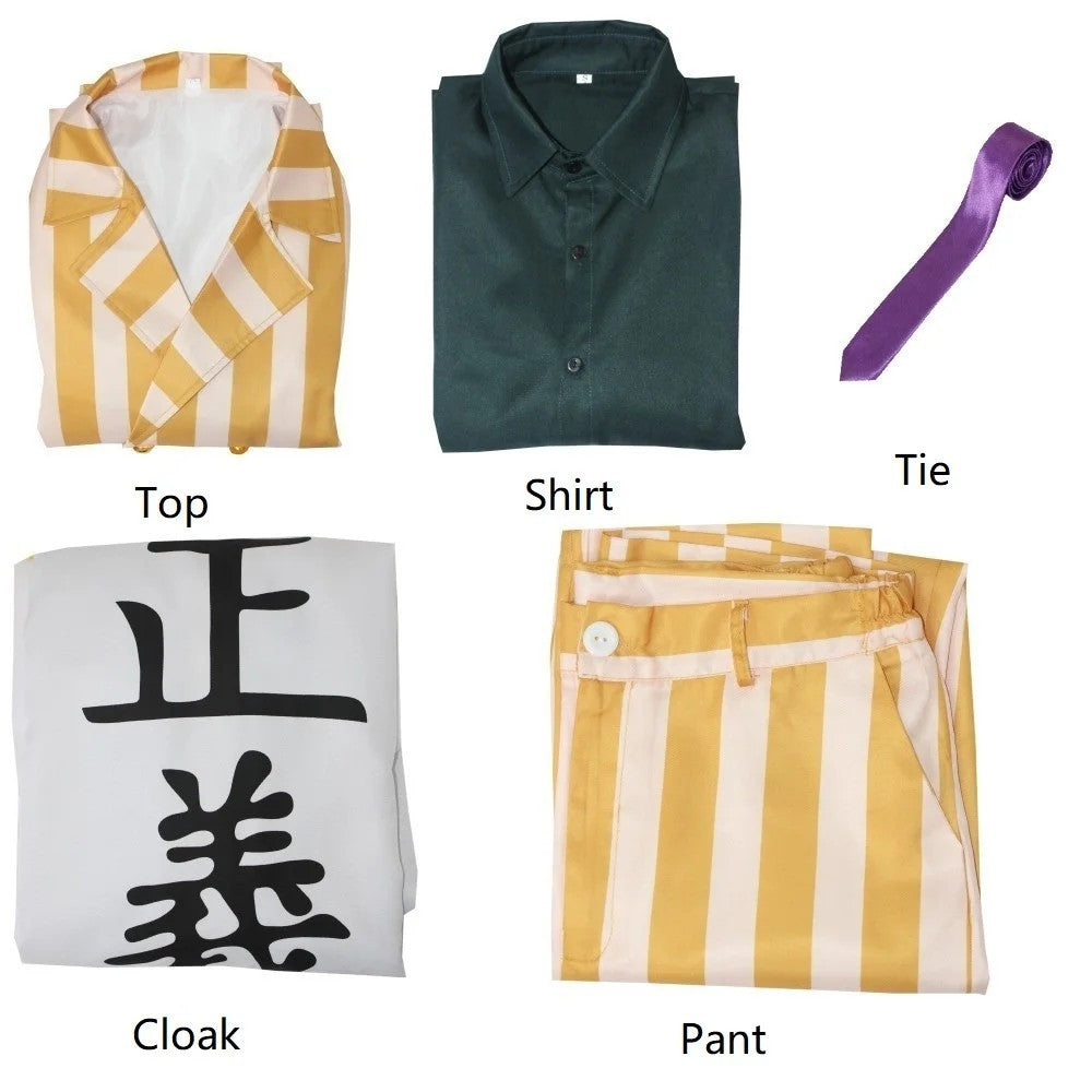 Kizaru Borsalino Cosplay Costume Admiral Full Set Cloak Yellow Suit Halloween
