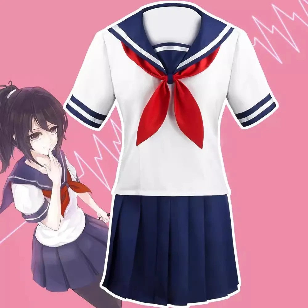 Yandere Simulator Ayano Aishi Yan-chan Cosplay Costume Uniform Halloween Outfit