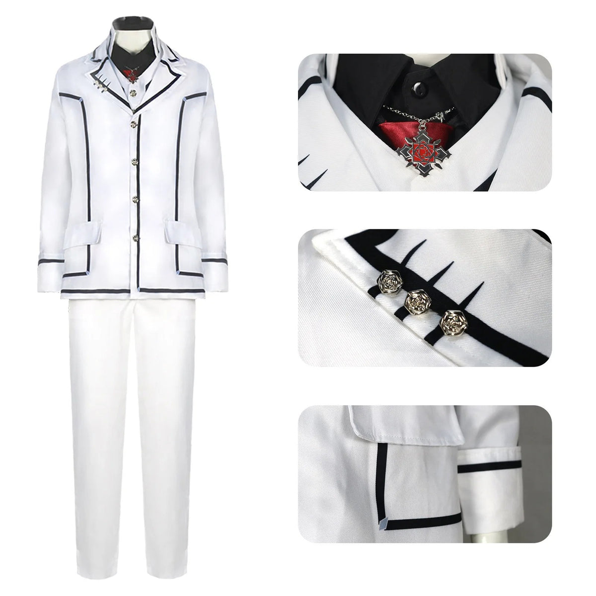 Vampire Knight Cross Academy Day Night Class Yuki Zero Cosplay Costume Uniform