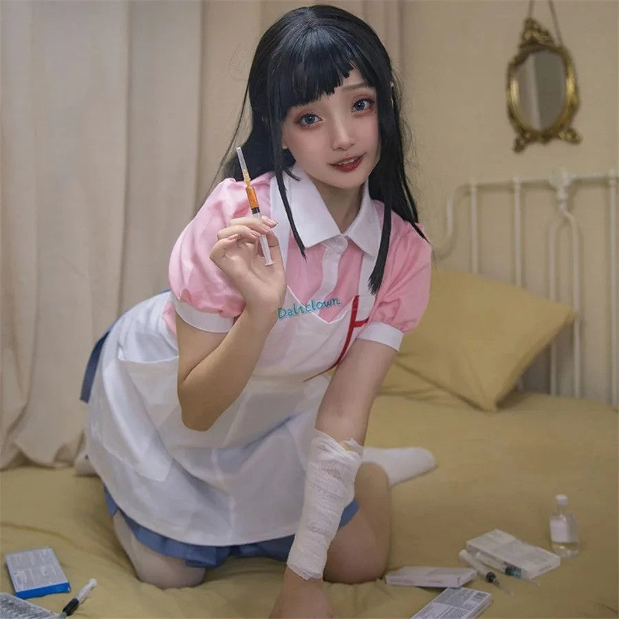 Danganronpa 2 Mikan Tsumiki Cosplay Anime Costume Full Set Wig Halloween Maid