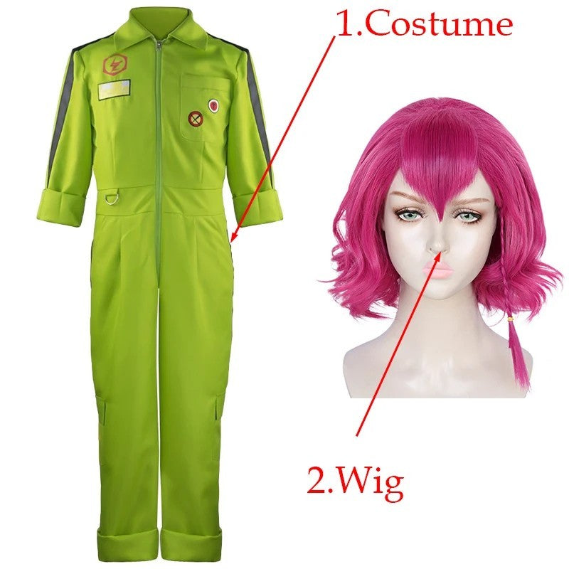 Danganronpa 2 Kazuichi Souda Cosplay Costume Jumpsuit Wig Boiler Suit Outfit Set