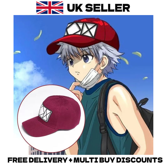 Hunter x Hunter Killua Zoldyck Red Hat Anime Cap Cosplay Halloween Gift Unisex