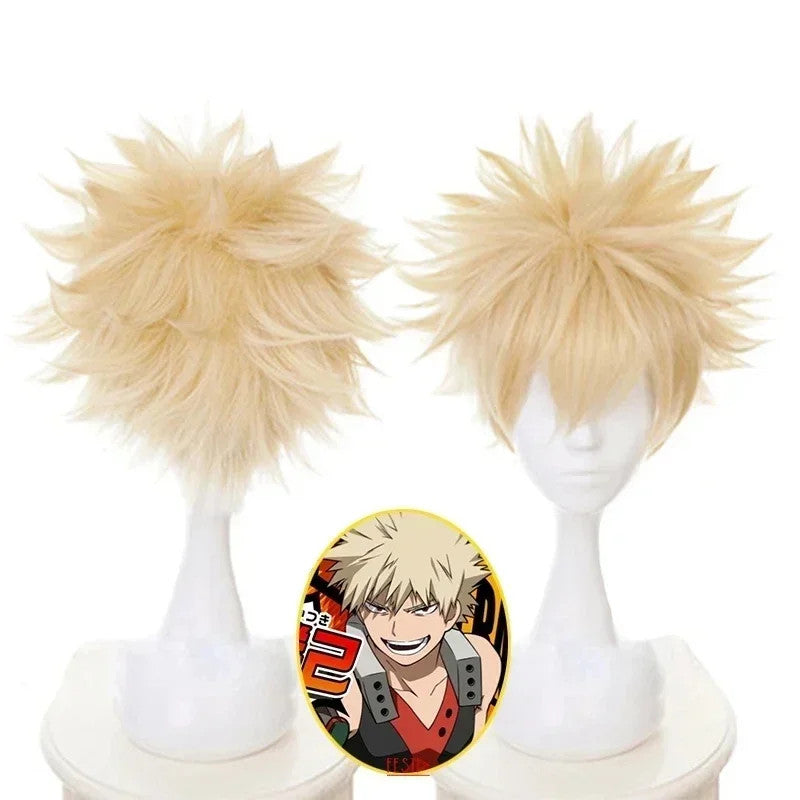 My Hero Academia Katsuki Bakugo Cosplay Wig Dynamight Halloween Hair Anime Merch