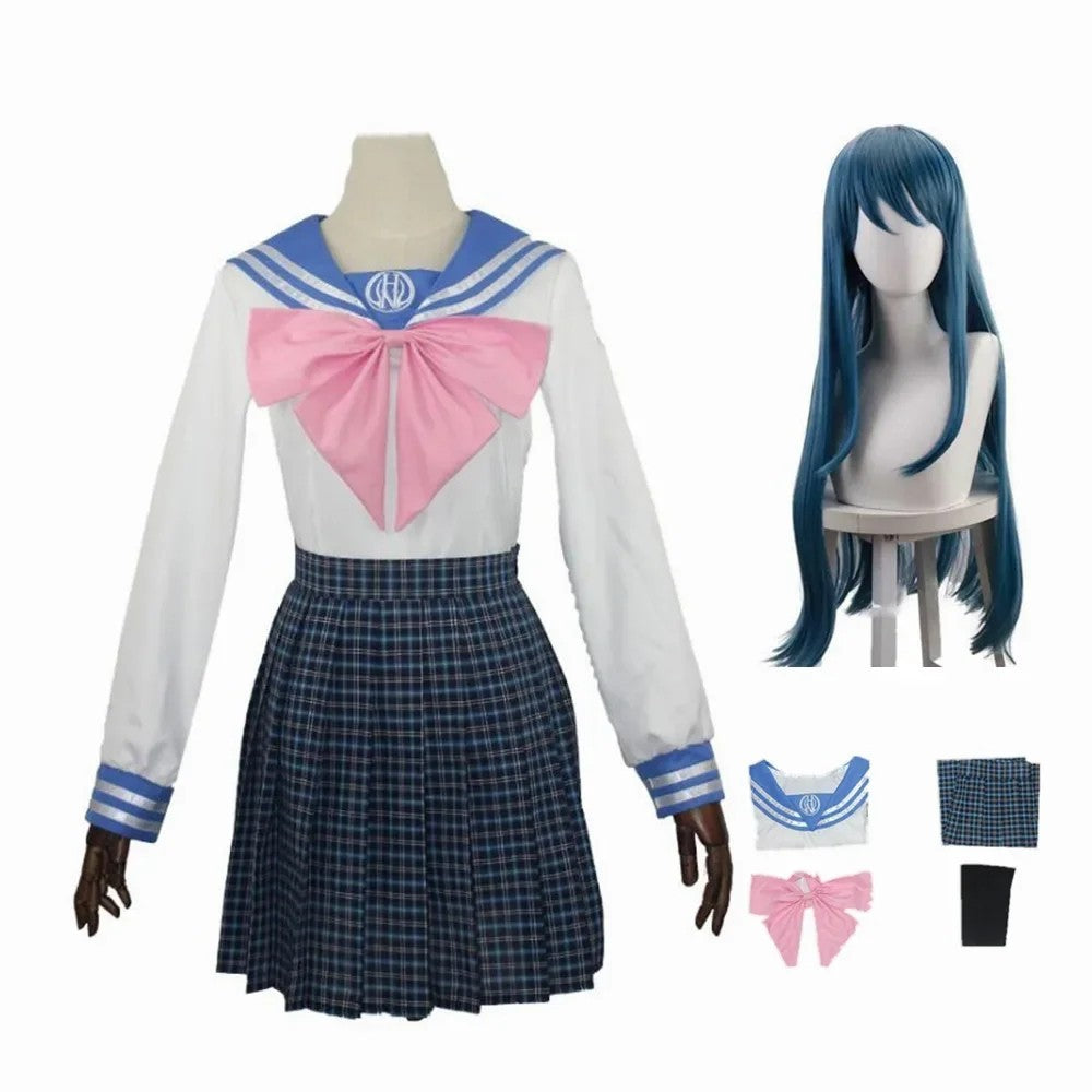 Danganronpa Sayaka Maizono Cosplay Costume Full Set Wig Halloween Outfit Anime