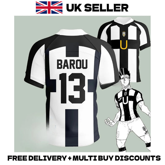 Blue Lock Ubers Football Jersey T-Shirt Barou Aiku Niko Anime Soccer Cosplay Top