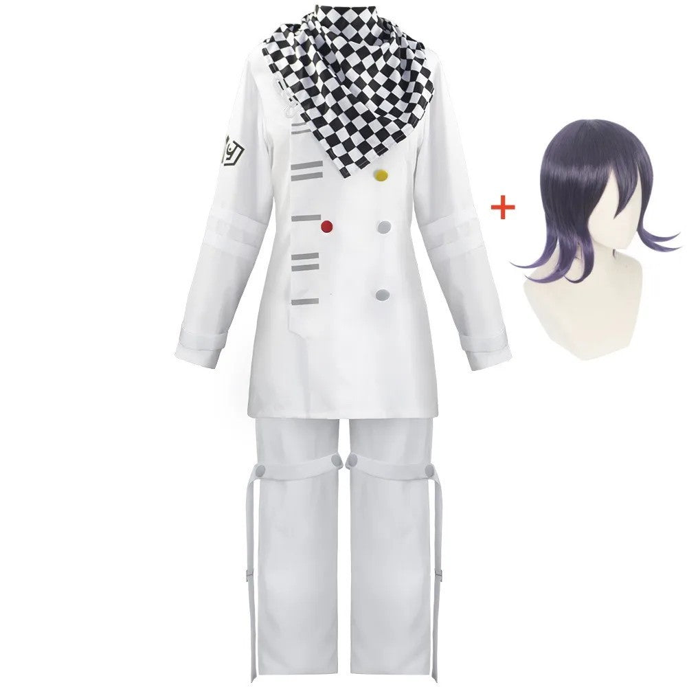 Danganronpa V3 Kokichi Oma Cosplay Costume Suit Cloak Scarf Wig Hat Full Set