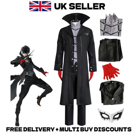 Persona 5 Joker Ren Amamiya Cosplay Costume Full Set + Wig Halloween Outfit